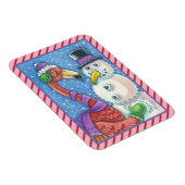 PINK FLAMINGO SNOWMAN CHRISTMAS MAGNET Rectangle Magneet (Rechterzijde)