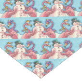 PINK FLAMINGO SNOWMAN CHRISTMAS TABLE RUNNER KORTE TAFELLOPER (Hoek)