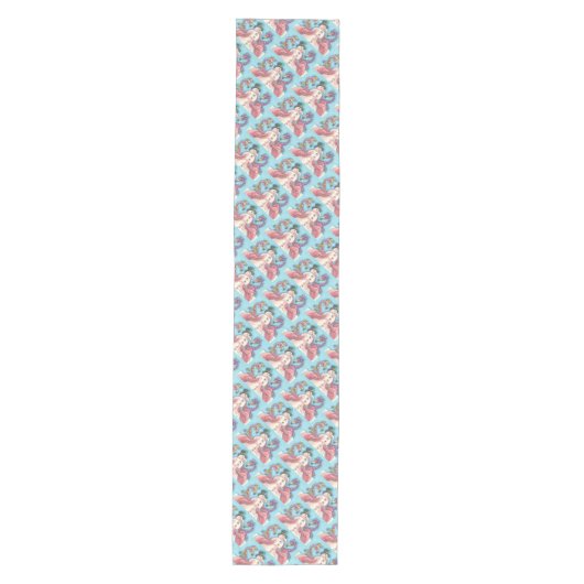 PINK FLAMINGO SNOWMAN CHRISTMAS TABLE RUNNER MEDIUM TAFELLOPER (Voorkant)