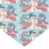 PINK FLAMINGO SNOWMAN CHRISTMAS TABLE RUNNER MEDIUM TAFELLOPER (Hoek)