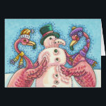 PINK FLAMINGO SNOWMAN, CHRISTMAS WENSKAART B<br><div class="desc">FLAMINGOS MAKEN PINK SNOWMEN. EEN KLEINE MAKER VOOR DE FEESTDAGEN. CHRISTMAS GREETING/NOTE KAART Blank *Pas aan ... .Zoek naar overeenkomende items Susan Brack Design</div>