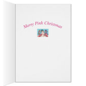 PINK FLAMINGO SNOWMAN, CHRISTMAS WENSKAART V (Binnen (Rechts))