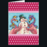 PINK FLAMINGO SNOWMAN, CHRISTMAS WENSKAART V<br><div class="desc">FLAMINGOS MAKEN PINK SNOWMEN. Verse : "MERRY PINK CHRISTMAS". EEN KLEINE MAKER VOOR DE FEESTDAGEN. CHRISTMAS GREETING/NOTE KAART roze/witte poolpuntgrens *Aanpassen ... .Zoek naar overeenkomende items Susan Brack Design</div>