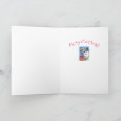 PINK FLAMINGO SNOWMAN HOLIDAY GREETING KAART Verse (Binnen)