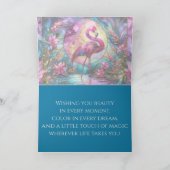 Pink Flamingo Stained Glass Mosaic Kaart (Binnen)