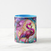 Pink Flamingo Stained Glass Mosaic Mok (Midden)