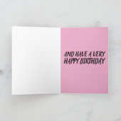 PINK FLAMINGO STAY FABULOUS BIRTHDAY KAART (Binnen)