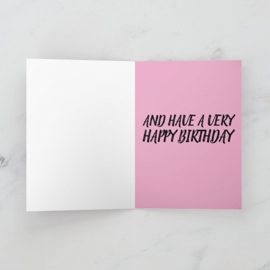 PINK FLAMINGO STAY FABULOUS BIRTHDAY KAART (Binnen)