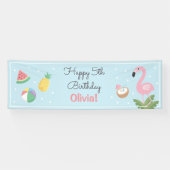 Pink Flamingo Summer Birthday Party Banner (Horizontaal)