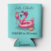 Pink Flamingo Summer Birthday Party Blikjeskoeler (Voorkant)