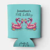 Pink Flamingo Summer Birthday Party Blikjeskoeler (Achterkant)