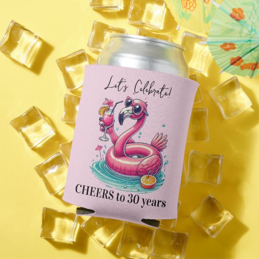 Pink Flamingo Summer Birthday Party Blikjeskoeler (Insitu Zomer)