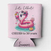 Pink Flamingo Summer Birthday Party Blikjeskoeler (Voorkant)