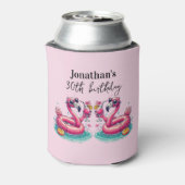 Pink Flamingo Summer Birthday Party Blikjeskoeler (Blikje Achterkant)