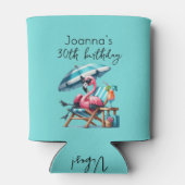 Pink Flamingo Summer Birthday Party Blikjeskoeler (Achterkant)