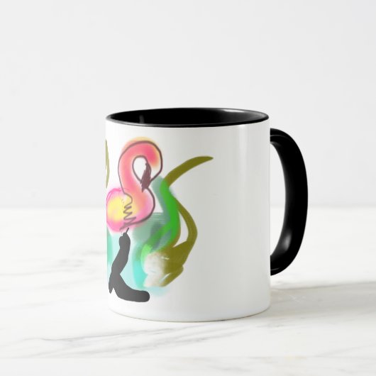 pink flamingo summer flame mok (Voorkant rechts)