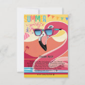 Pink Flamingo Summer Party Bedankkaart (Voorkant)