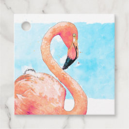 Pink Flamingo Summer Party Favor Tag Bedankjes Labels