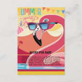 Pink Flamingo Summer Party Informatiekaartje (Voorkant)