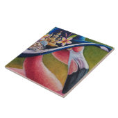 Pink Flamingo Sun Pet Hermit Crab Waterverf Art  Tegeltje (Zijkant)