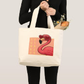 Pink Flamingo Sunny Vibes Grote Tote Bag (Voorkant (product))