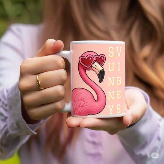 Pink Flamingo Sunny Vibes Koffiemok