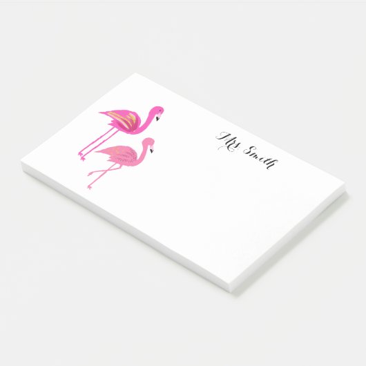Pink Flamingo Teacher notes Post-it Notities (Schuin)