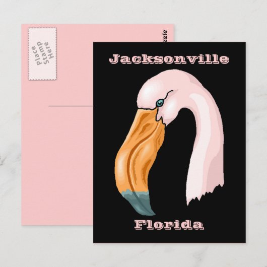  PINK FLAMINGO TRAVEL SOUVENIR TRIP BRIEFKAART (Voorkant / Achterkant)