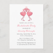 Pink Flamingo Tropical Beach Bachelorette Party Uitnodiging Briefkaart (Voorkant)