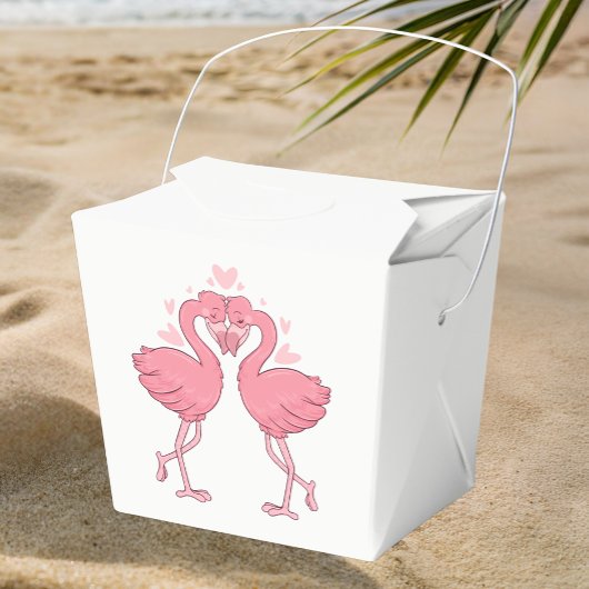 Pink Flamingo Tropical Beach Hawaiian Wedding Bedankdoosjes