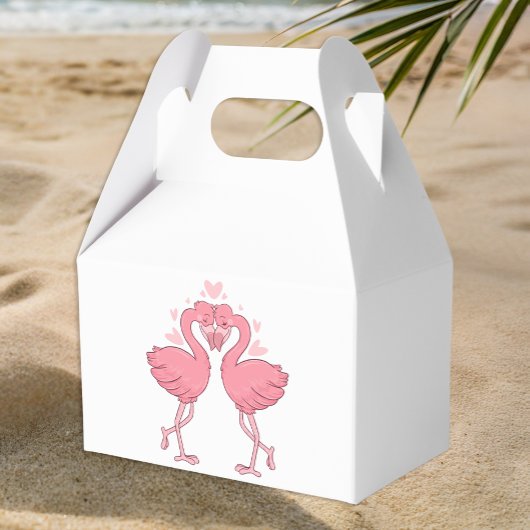 Pink Flamingo Tropical Beach Hawaiian Wedding Bedankdoosjes