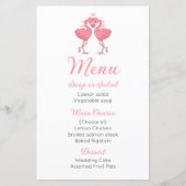 Pink Flamingo Tropical Beach Hawaiian Wedding Menu (Voorkant)