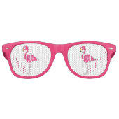 Pink Flamingo Tropical Bird Beach Island Paradise Retro Zonnebril (Voorkant)