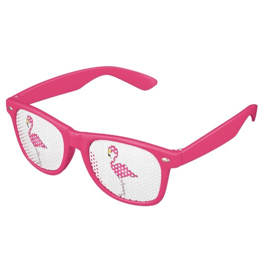 Pink Flamingo Tropical Bird Beach Island Paradise Retro Zonnebril (Gekanteld)