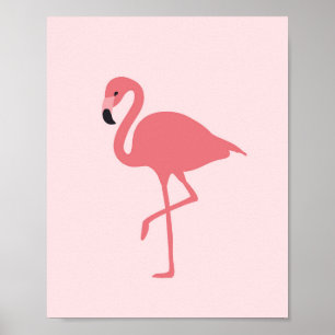 Pink Flamingo Tropical Bird Poster