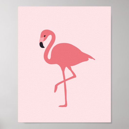 Pink Flamingo Tropical Bird Poster (Voorkant)