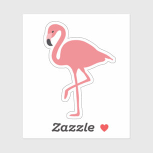 Pink Flamingo Tropical Bird Sticker