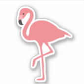 Pink Flamingo Tropical Bird Sticker (Voorkant)