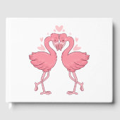 Pink Flamingo Tropical Hawaiian Beach Wedding Gastenboek (Voorkant)