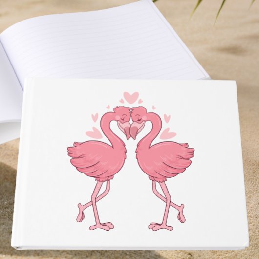 Pink Flamingo Tropical Hawaiian Beach Wedding Gastenboek
