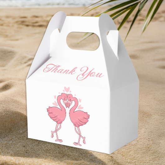 Pink Flamingo Tropical Hawaiian Wedding Thank You Bedankdoosjes