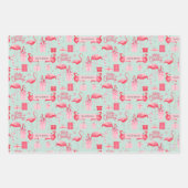 Pink Flamingo Tropical Holiday Retro Pastel Colors Inpakpapier Vel (Voorkant)