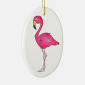Pink Flamingo Tropical Paradise Island Bird Keramisch Ornament (Rechts)