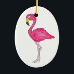 Pink Flamingo Tropical Paradise Island Bird Keramisch Ornament<br><div class="desc">Kenmerkt een originele illustratie van een tropische roze flamingingvogel. Deze afbeelding is ook beschikbaar op andere producten. Zie je niet wat je zoekt? Hulp nodig bij aanpassingen? Neem contact op met Rebecca om iets voor je te ontwerpen.</div>