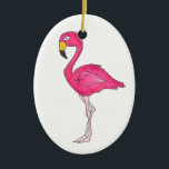 Pink Flamingo Tropical Paradise Island Bird Keramisch Ornament<br><div class="desc">Kenmerkt een originele illustratie van een tropische roze flamingingvogel. Deze afbeelding is ook beschikbaar op andere producten. Zie je niet wat je zoekt? Hulp nodig bij aanpassingen? Neem contact op met Rebecca om iets voor je te ontwerpen.</div>