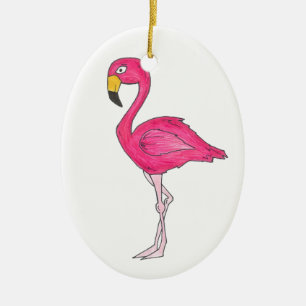 Pink Flamingo Tropical Paradise Island Bird Keramisch Ornament