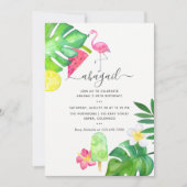 Pink Flamingo Tropical Waterverf Summer Birthday Kaart (Voorkant)