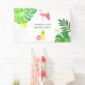 Pink Flamingo Tropical Waterverf Summer Party Spandoek (Insitu)