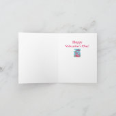 PINK FLAMINGO VALENTIJN HEARTS, LIVE BIRD WHIMSY FEESTDAGEN KAART (Binnen)