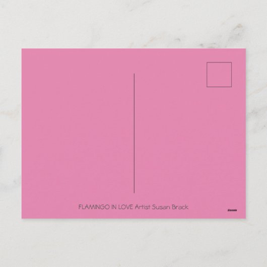 PINK FLAMINGO VALENTIJN HEARTS, LIVE BIRD WHIMSY FEESTDAGENKAART (Achterkant)